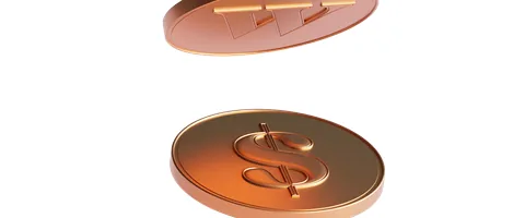 A person holding a large gold coin beside a Wealthsimple account-transfer screen.